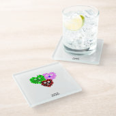 Herz Fuzzies Glass Untersetzer (Schrägansicht)