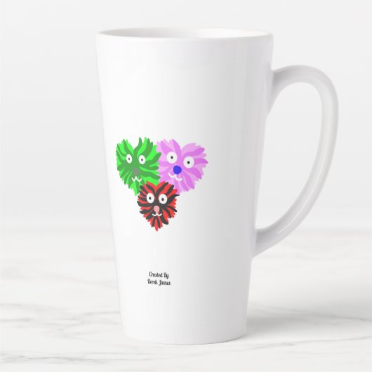 Herz Fuzzies Große Latte Tasse (Rechts)