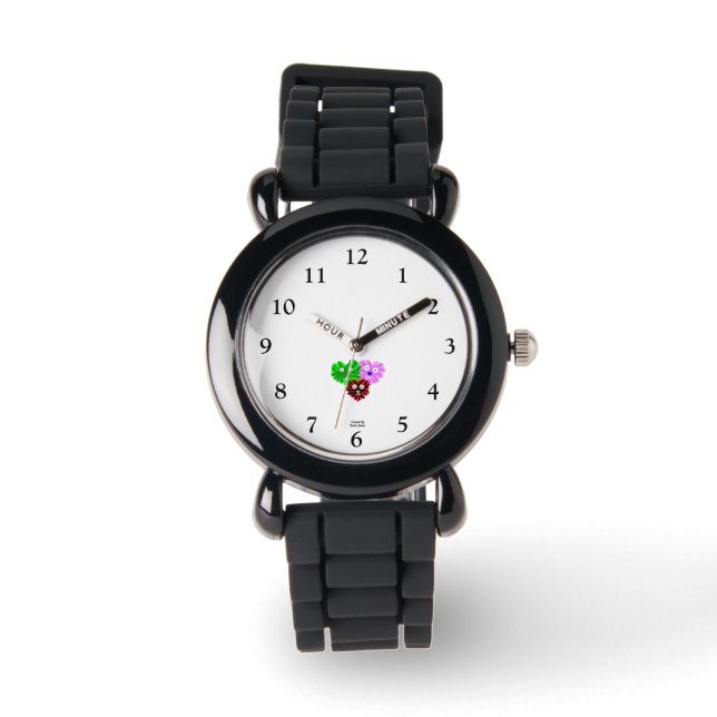 Herz Fuzzies Kid's Silver Glitzer Strap Watch Armbanduhr (Vorderseite)