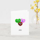 Herz Fuzzies Kleine vertikale Grußkarte Karte (Gelbe Blume)