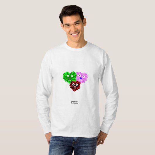 Herz Fuzzies Männer-Langschläfer-Shirt T-Shirt (Vorne ganz)