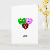 Herz Fuzzies Standard Vertikale Grußkarte Karte (Gelbe Blume)