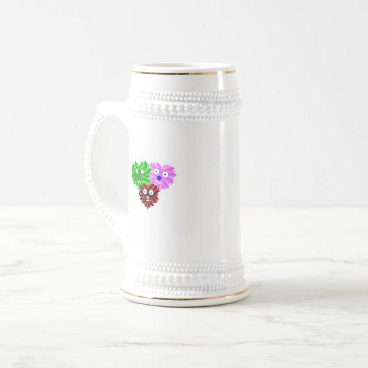Herz Fuzzies Stein Tasse (Vorderseite Links)