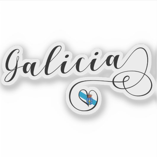 Herz Galicia Flag, Galizisch, Galiza Aufkleber (Vorderseite)
