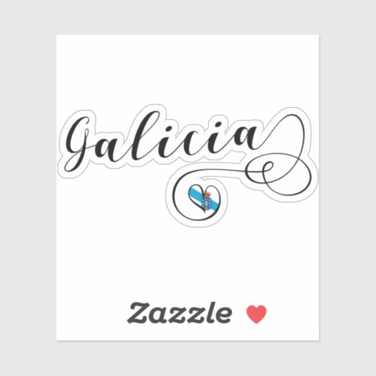 Herz Galicia Flag, Galizisch, Galiza Aufkleber (Blatt)