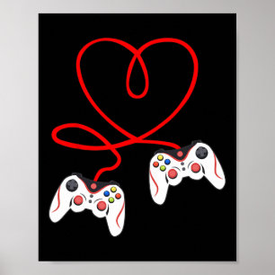 Herz Game Controller Video-Spieler Gaming Valenti Poster