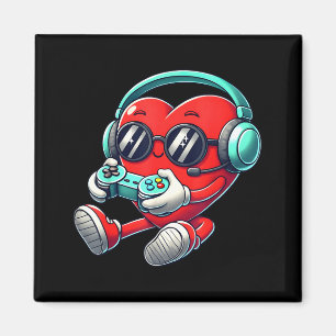 Herz Gamer Videospiel Jungen Männer Kinder Valenti Magnet