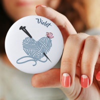 Herz-Garnknäuel mit Stricknadeln - Personalisiert