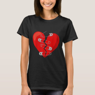 Herz gebrochen &Amp; Buttone zur Sicherheit Anti V T-Shirt