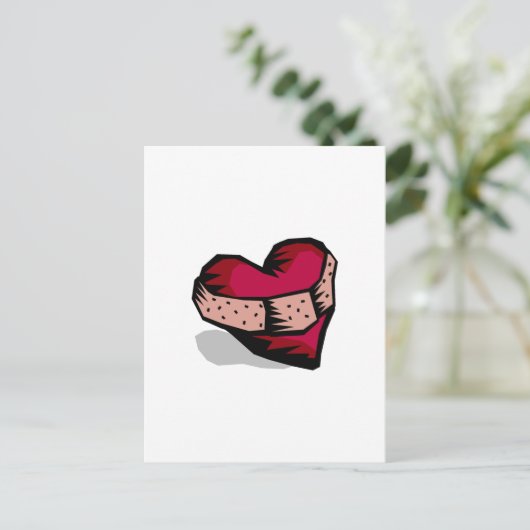 Herz (gebrochen) postkarte (Stehend Vorderseite)