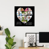 Herz geformt 11 Foto Collage Begräbnisdienst Poster (Heimbüro)