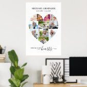 Herz geformt 11 Foto Collage Gedenkfeier Beerdigun Poster (Heimbüro)