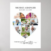 Herz geformt 11 Foto Collage Gedenkfeier Beerdigun Poster (Vorne)