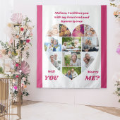 Herz geformt 11 Foto Collage heiraten Ich Hintergr Wandteppich