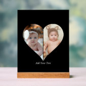 Herz geformt 2 Foto Collage Acrylschild (Neutral)