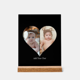 Herz geformt 2 Foto Collage Acrylschild