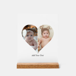 Herz geformt 2 Foto Collage Acrylschild