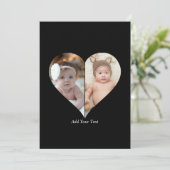 Herz geformt 2 Foto Collage Ankündigung (Stehend Vorderseite)