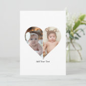 Herz geformt 2 Foto Collage Ankündigung (Stehend Vorderseite)