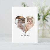 Herz geformt 2 Foto Collage Dankeskarte (Stehend Vorderseite)