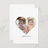 Herz geformt 2 Foto Collage Dankeskarte (Vorne/Hinten)