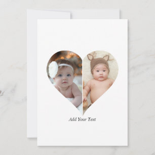 Herz geformt 2 Foto Collage Feiertagskarte