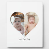 Herz geformt 2 Foto Collage Fotoplatte (Vorderseite)