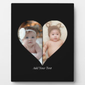 Herz geformt 2 Foto Collage Fotoplatte (Vorderseite)
