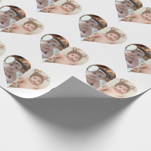 Herz geformt 2 Foto Collage Geschenkpapier (Ecke)