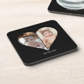 Herz geformt 2 Foto Collage Getränkeuntersetzer (Linke Seite)