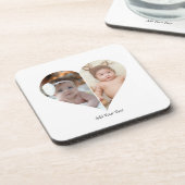 Herz geformt 2 Foto Collage Getränkeuntersetzer (Linke Seite)