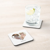 Herz geformt 2 Foto Collage Getränkeuntersetzer (Rechte Seite)