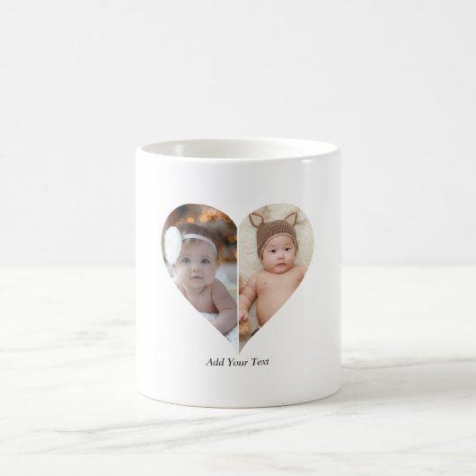 Herz geformt 2 Foto Collage Kaffeetasse (Mittel)