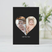 Herz geformt 2 Foto Collage Karte (Stehend Vorderseite)