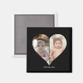 Herz geformt 2 Foto Collage Magnet (Vorderseite/Rückseite)