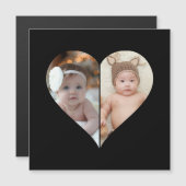 Herz geformt 2 Foto Collage Magnetkarte (Vorne/Hinten)