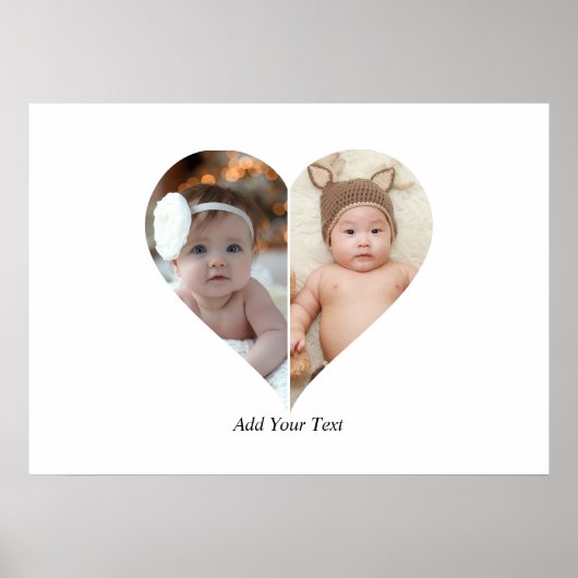 Herz geformt 2 Foto Collage Poster (Vorne)