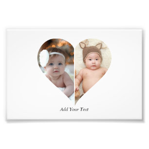 Herz geformt 2 Foto Collage Poster