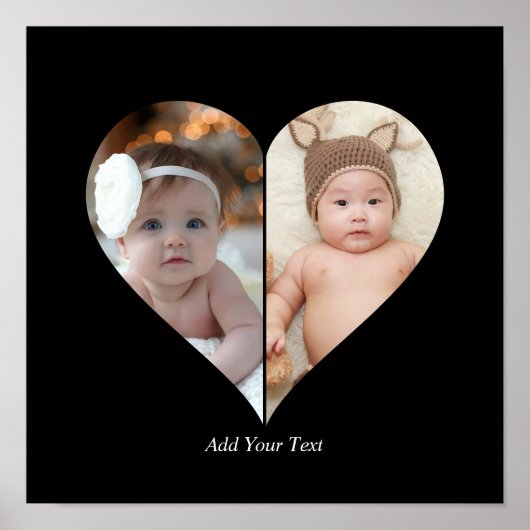 Herz geformt 2 Foto Collage Poster (Vorne)