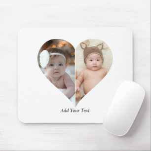 Herz geformt 2 Foto Collage Poster Mousepad