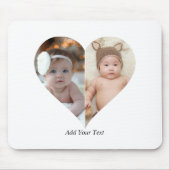 Herz geformt 2 Foto Collage Poster Mousepad (Vorne)
