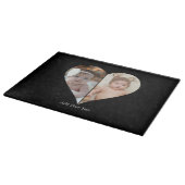 Herz geformt 2 Foto Collage Poster Schneidebrett (Ecke)
