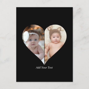 Herz geformt 2 Foto Collage Postkarte