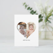 Herz geformt 2 Foto Collage Postkarte (Stehend Vorderseite)