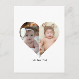Herz geformt 2 Foto Collage Postkarte
