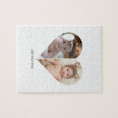 Herz geformt 2 Foto Collage Puzzle (Horizontal)
