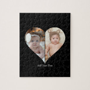 Herz geformt 2 Foto Collage Puzzle