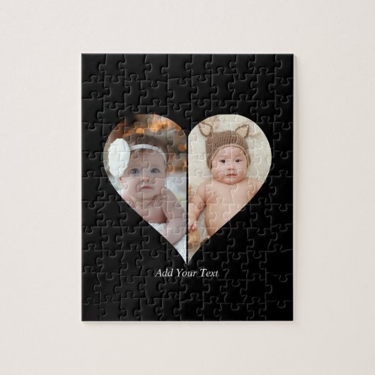 Herz geformt 2 Foto Collage Puzzle (Vertikal)