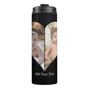 Herz geformt 2 Foto Collage Thermosbecher