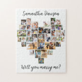 Herz geformt 36 FotoCollage wirst du mich heiraten Puzzle (Vertikal)